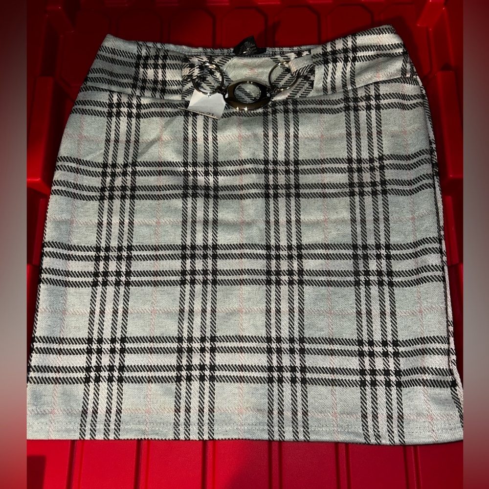 Mint Green Plaid Skirt